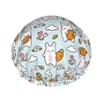 thumbnail image 1 of KLL Carrot Rabbit Pattern Shower Cap & Bath Cap for Women,Reversible Oversized Waterproof Shower Caps for all Hair Lengths,Elastic Reusable Bathing Hair Cap, 1 of 6