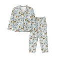 thumbnail image 1 of KLL Carrot Rabbit Print Women's Long Sleeve Pajamas with Pants Sleepwear Loungewear 2 Set-XX-Large, 1 of 7