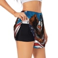 thumbnail image 1 of KLL Cartoon Bald Eagle USA Pattern Shorts Women,Athletic Shorts High Waisted Running Shorts Pocket Sporty Short Gym Elastic Workout Shorts-X-Large, 1 of 7
