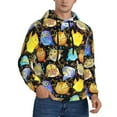 thumbnail image 1 of KLL Cartoon Bird Owl Print Mens Hoodie Long Sleeve Casual Pullover Hooded Sweatshirt Fashion Drawstring Hoodies with Pocket-Large, 1 of 6