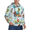 thumbnail image 1 of KLL Cartoon Car Racing Print Mens Hoodie Long Sleeve Casual Pullover Hooded Sweatshirt Fashion Drawstring Hoodies with Pocket-Medium, 1 of 6