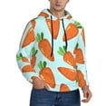 thumbnail image 1 of KLL Cartoon Carrot Print Mens Hoodie Long Sleeve Casual Pullover Hooded Sweatshirt Fashion Drawstring Hoodies with Pocket-Small, 1 of 6