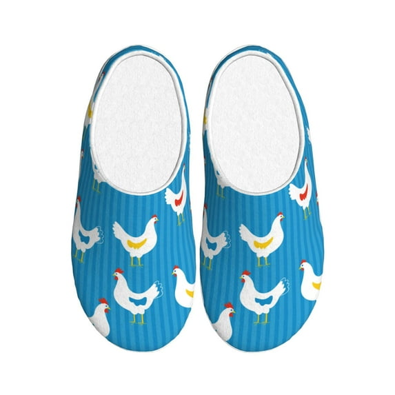 KLL Cartoon Chicken Pattern Adult Unisex Cozy Slippers,Fuzzy Slip-on Slippers TPR Sole Slippers Comfort Plush Home Footwear for Indoor & Outdoor-39/40