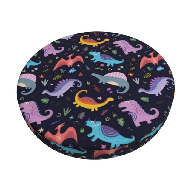 Kll Cartoon Dinosaur Round Bar Chair Cushion Cover 13 Inch ,bar Stool 