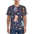 thumbnail image 1 of KLL Cartoon Dinosaur Scooter Sport Blue for Men's Baseball Shirts,Short Sleeve Casual Shirts Button Down Shirt for Men Beach Summer Wedding Shirt-Small, 1 of 7