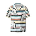thumbnail image 1 of KLL Cartoon Dinosaurs Print Men's Shirt Short Sleeve Button Down Summer Cuba Beach Shirts- X-Large, 1 of 7