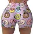 thumbnail image 1 of KLL Cartoon Donuts Pattern Workout Shorts for Women Scrunch Short Gym Yoga Running Sport Active Exercise Fitness Shorts, 1 of 8