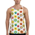 thumbnail image 1 of KLL Cartoon Flowers Print Men's Muscle Gym Workout Stringer Tank Tops Bodybuilding Fitness T-Shirts Tank Tops Men-XX-Large, 1 of 7