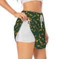 thumbnail image 1 of KLL Cartoon Fox 1 Pattern Shorts Women,Athletic Shorts High Waisted Running Shorts Pocket Sporty Short Gym Elastic Workout Shorts-Large, 1 of 7