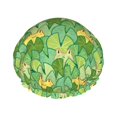 thumbnail image 1 of KLL Cartoon Frog And Lotus Leaf Pattern Shower Cap & Bath Cap for Women,Reversible Oversized Waterproof Shower Caps for all Hair Lengths,Elastic Reusable Bathing Hair Cap, 1 of 6