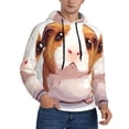 thumbnail image 1 of KLL Cartoon Guinea Pig Print Mens Hoodie Long Sleeve Casual Pullover Hooded Sweatshirt Fashion Drawstring Hoodies with Pocket-3X-Large, 1 of 6