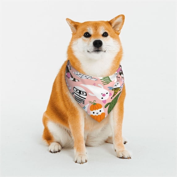 KLL Cartoon Halloween Dog Bandanas,Triangle Reversible Pet Scarf for Small Medium Large and Extra Large Dogs-Large