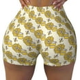 thumbnail image 1 of KLL Cartoon Honey Pot Bee Sunflower Pattern Workout Shorts for Women Scrunch Short Gym Yoga Running Sport Active Exercise Fitness Shorts, 1 of 8