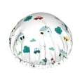thumbnail image 1 of KLL Cartoon House Car Pattern Shower Cap & Bath Cap for Women,Reversible Oversized Waterproof Shower Caps for all Hair Lengths,Elastic Reusable Bathing Hair Cap, 1 of 6