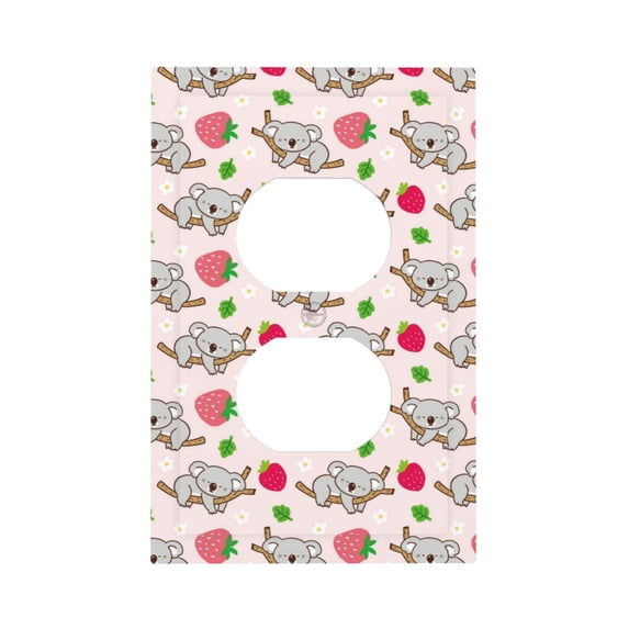 KLL Cartoon Koala Bear Pattern Electrical Outlet Covers, 3" x 5" 1 Pack Electric Receptacle Plug Covers for Decorator Receptacle Outlet & Switch-Style S