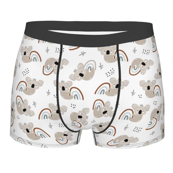 KLL Cartoon Koala Men's Cotton Boxer Briefs Underwear-Small