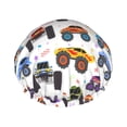 thumbnail image 1 of KLL Cartoon Monster Trucks1 Pattern Shower Cap & Bath Cap for Women,Reversible Oversized Waterproof Shower Caps for all Hair Lengths,Elastic Reusable Bathing Hair Cap, 1 of 7