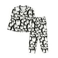 thumbnail image 1 of KLL Cartoon Penguin Print Women's Long Sleeve Pajamas with Pants Sleepwear Loungewear 2 Set-X-Large, 1 of 7