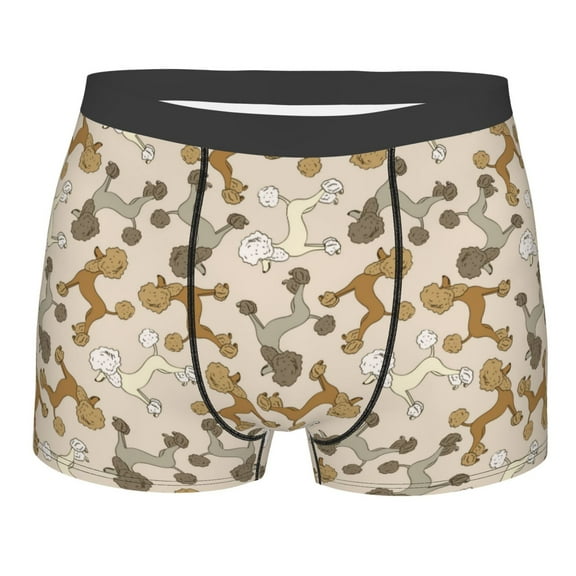 KLL Cartoon Poodle Dog Men's Cotton Boxer Briefs Underwear-XX-Large