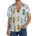 thumbnail image 1 of KLL Cartoon Poodle Dog Print Men's Shirt Short Sleeve Button Down Summer Cuba Beach Shirts- 4X-Large, 1 of 5