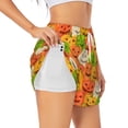 thumbnail image 1 of KLL Cartoon Pumpkins Pattern Shorts Women,Athletic Shorts High Waisted Running Shorts Pocket Sporty Short Gym Elastic Workout Shorts-Small, 1 of 7