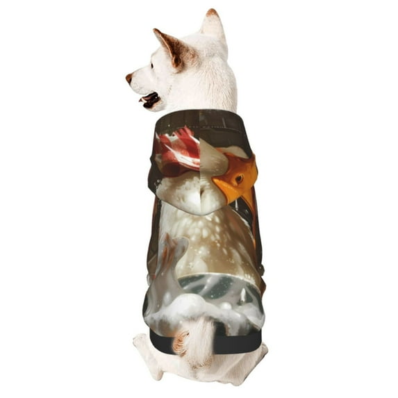 KLL Cartoon Scottish Duck for Basic Dog Hoodie - Pet Hoodie Sweater with Leash Hole - Cute Dog Sweatshirt - Pet Clothes Hooded Sweatshirt for Dog & Cat -Small