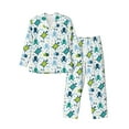 thumbnail image 1 of KLL Cartoon Sea Creatures Sleepwear Mens Flannel Pajamas,Long Cotton Pj Set, 1 of 7
