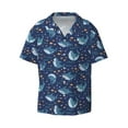 thumbnail image 1 of KLL Cartoon Sharks2 Print Men's Shirt Short Sleeve Button Down Summer Cuba Beach Shirts- X-Large, 1 of 7