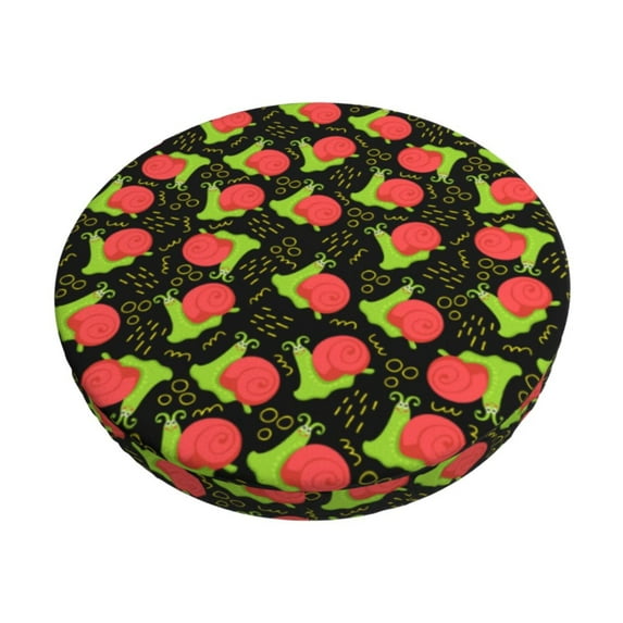 KLL Cartoon Snail Round Bar Chair Cushion Cover 13 inch ,Bar Stool Protector with Elastic, Soft Washable