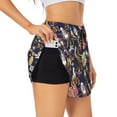 thumbnail image 1 of KLL Cartoon Space 1 Pattern Shorts Women,Athletic Shorts High Waisted Running Shorts Pocket Sporty Short Gym Elastic Workout Shorts-Large, 1 of 7