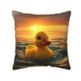 thumbnail image 1 of KLL Cartoon Swimming Yellow Duck Decorative Throw Pillow Covers Velvet Soft for Couch Sofa Bedroom Living Room Outdoor (No pillow core)- 20"x20", 1 of 5