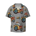 thumbnail image 1 of KLL Cartoon Tractor Print Men's Shirt Short Sleeve Button Down Summer Cuba Beach Shirts- 4X-Large, 1 of 7