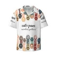 thumbnail image 1 of KLL Cat Paws Print Men's Shirt Short Sleeve Button Down Summer Cuba Beach Shirts- Small, 1 of 7