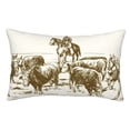 thumbnail image 1 of KLL Cattle Drive By Two Cowboys Pillow Covers Envelope Closure,Super Soft and Cozy Fuzzy Fleece Pillow Case Cover 14"x20", 1 of 5
