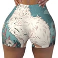 thumbnail image 1 of KLL Celestial Cat And Flowers Pattern Workout Shorts for Women Scrunch Short Gym Yoga Running Sport Active Exercise Fitness Shorts, 1 of 5
