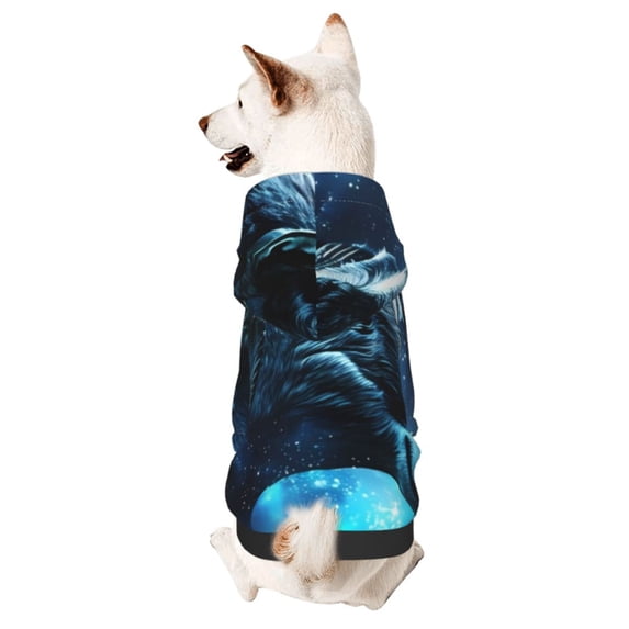 KLL Celestial Ram Night Sky for Basic Dog Hoodie - Pet Hoodie Sweater with Leash Hole - Cute Dog Sweatshirt - Pet Clothes Hooded Sweatshirt for Dog & Cat -X-Large