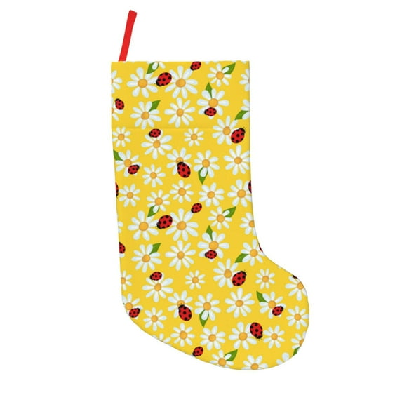KLL Chamomile And Ladybug for 18" Christmas Stocking Snowman Xmas Stocking Holiday Christmas Decoration Gifts for Family Kids