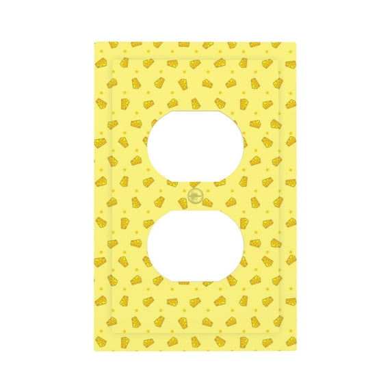 KLL Cheese 1 Pattern Electrical Outlet Covers, 3" x 5" 1 Pack Electric Receptacle Plug Covers for Decorator Receptacle Outlet & Switch-Style S