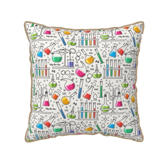 KLL Chemical Flasks And Test Tubes Decorative Throw Pillow Covers Velvet Soft for Couch Sofa Bedroom Living Room Outdoor (No pillow core)- 16"x16"