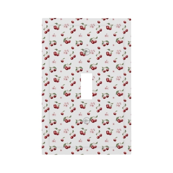 KLL Cherry Berries Pattern Electrical Outlet Covers, 3" x 5" 1 Pack Electric Receptacle Plug Covers for Decorator Receptacle Outlet & Switch-Style T