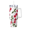 thumbnail image 1 of KLL Cherry Print 40oz Stainless Steel Insulated Car Cup Coffee Mug with Spillproof Lid - Keep Your Drink Hot or Cold on the Go, 1 of 8
