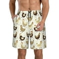 thumbnail image 1 of KLL Chicken Cartoon Men's Casual Summer Beach Shorts Hawaiian Shorts with Pockets-X-Large, 1 of 6