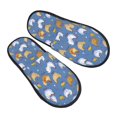 thumbnail image 1 of KLL Chicken Family Slippers for Women Men House Slip on Indoor Outdoor Bedroom Furry Fleece Lined Ladies Comfy Anti-Skid Rubber Hard Sole-Large, 1 of 8