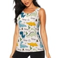 thumbnail image 1 of KLL Childish Dinosaur Print Womens Tank Top Sleeveless Workout Tops Athletic Running Shirts Yoga Gym Clothes-Large, 1 of 7