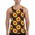 thumbnail image 1 of KLL Chocolate Plaid Sunflower A Print Men's Muscle Gym Workout Stringer Tank Tops Bodybuilding Fitness T-Shirts Tank Tops Men-X-Large, 1 of 7