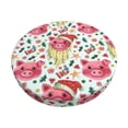 thumbnail image 1 of KLL Christmas Cute Pigs Round Bar Chair Cushion Cover 14 inch ,Bar Stool Protector with Elastic, Soft Washable, 1 of 6