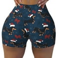 thumbnail image 1 of KLL Christmas Dachshund Pattern Workout Shorts for Women Scrunch Short Gym Yoga Running Sport Active Exercise Fitness Shorts, 1 of 8