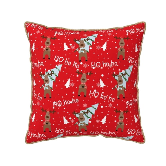 KLL Christmas Deer 1 Decorative Throw Pillow Covers Velvet Soft for Couch Sofa Bedroom Living Room Outdoor (No pillow core)- 20"x20"