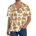 thumbnail image 1 of KLL Christmas Elements Print Men's Shirt Short Sleeve Button Down Summer Cuba Beach Shirts- 4X-Large, 1 of 5