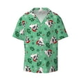 thumbnail image 1 of KLL Christmas French Bulldog Print Men's Shirt Short Sleeve Button Down Summer Cuba Beach Shirts- Large, 1 of 7